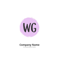 W G WG Initial handwriting and signature logo design with circle. Beautiful design handwritten logo for fashion, team, wedding, luxury logo.
