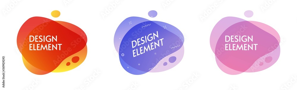 Poster fluid liquid shape abstract element bright print design vector background or red purple pink color g