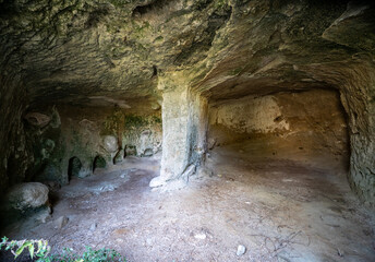 Cave dwellings at Casabona. Rock settlements in Calabria. Crotone, Calabria, Italy