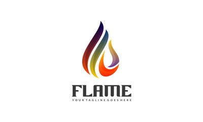 Colorful Flame Logo Vector - Energy Icon
