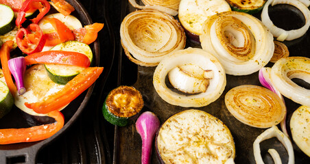 Gemüsesorten Vegetarisches grillen auf einem Gasgrill