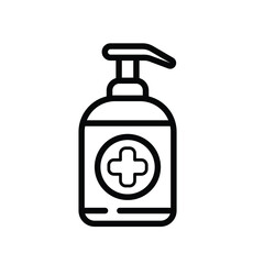 Hand Sanitizer Bottle Protection Prevention Medical Hospital Illustration Creative Design Line Icon Vector