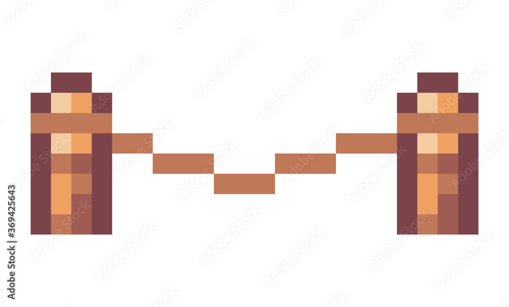 Poster obstacle, barrier, problem. pixel element for game, 8bit object. pixelated texture. symbol for mobil
