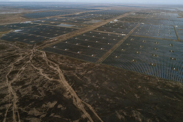 aerial view of a photovoltaic power station