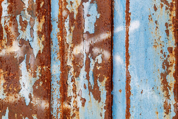 Old Weathered Blue Painted Rusty Metal Texture
