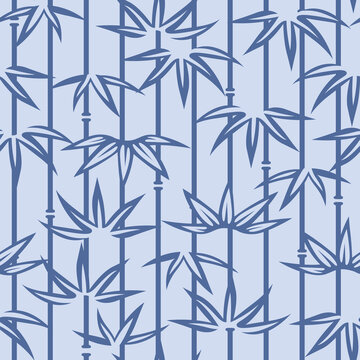 Japanese Bamboo Leaf Vector Seamless Pattern © pannawish