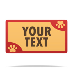 Pet paws label vector isolated illustration