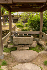 Water bath at Yotaku-ji temple in Sanda city, Hyogo, Japan