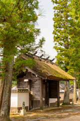 Fototapeta na wymiar Chokushi-mon gate (gate for imperial envoys) of Eitaku-ji temple in Sanda city, Hyogo, Japan