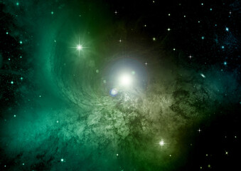 galaxy in a free space. 3D rendering