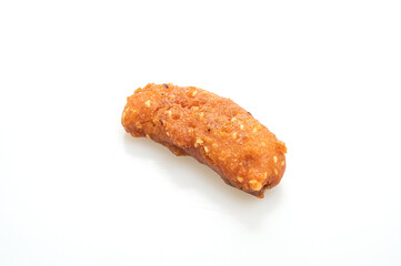 deep fried banana on white