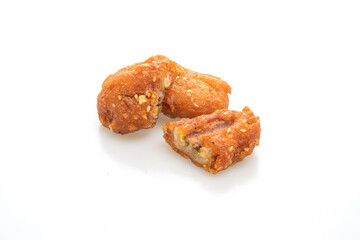 deep fried banana on white