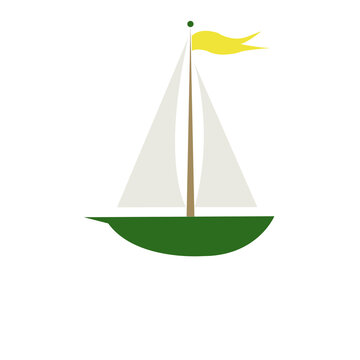 sailing boat isolated on white background