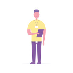 Office worker. Flat style. Vector illustration
