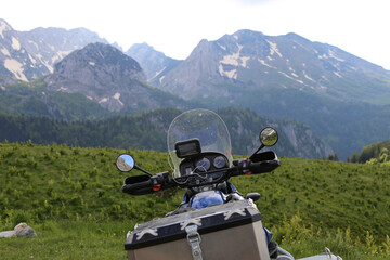 Motorcycle in the moutain