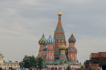 Fototapeta na wymiar Russian Federation, Moscow, Red Square St. Basil's Cathedral date of shooting July 27, 2020 editorial content