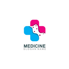 Medical logotype health care design cross illustration template