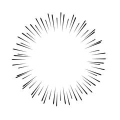 Radial speed Lines in Circle Form for comic books . fireworks Explosion background . Vector Illustration . Starburst
 round Logo . Circular Design element . Abstract Geometric star rays . Sunburst .