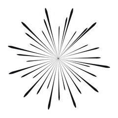 Radial speed Lines in Circle Form for comic books . fireworks Explosion background . Vector Illustration . Starburst
 round Logo . Circular Design element . Abstract Geometric star rays . Sunburst .