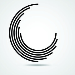 Lines in Circle Form. Vector abstract logo design in circular form