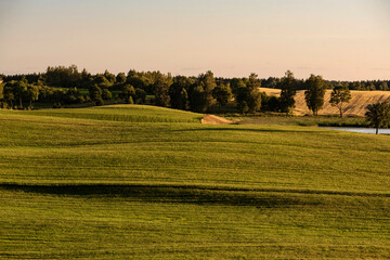 Obraz premium Rural scenery of countryside field in soft light