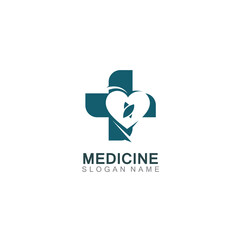 Medical logotype health care design cross illustration template