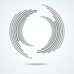 Lines in Circle Form. Vector abstract logo design in circular form