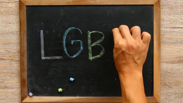 LGBTQ word  on black board, in door Chiangmai Thailand