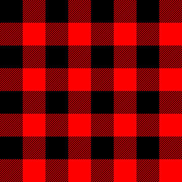 Tartan plaid. Scottish pattern in black and red cage. Scottish cage. Traditional Scottish checkered background. Seamless fabric texture. Vector illustration