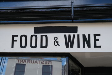 Food and wine shop sign, Kent, UK