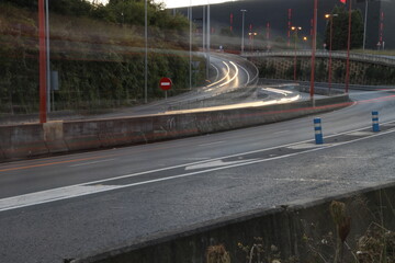 Car driving fast on a road