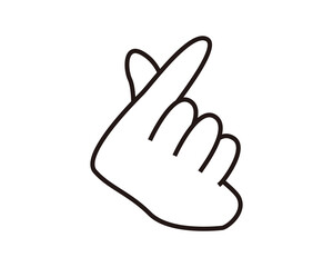 指でハートを表すハンドサイン　韓国　アイコン