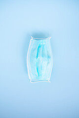 medical mask on a blue background
