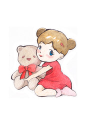bear teddy and girl