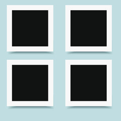 square photo frames on a bright background