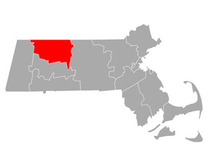 Fototapeta premium Karte von Franklin in Massachusetts