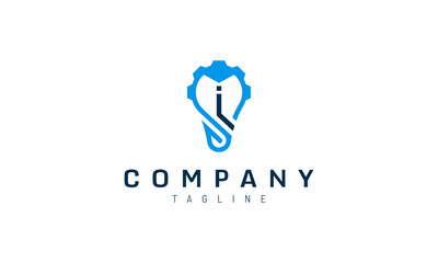 Lightbulb vector design combined with letters I and M
