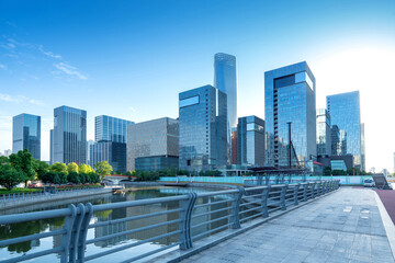 Fototapeta na wymiar Modern city high-rise, China Ningbo CBD.