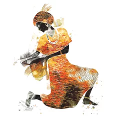 Gardinen african ethnic retro vintage illustration © maxtor777