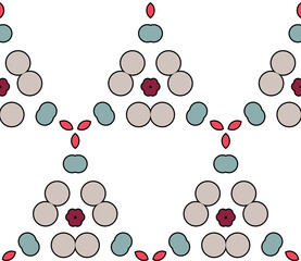 Cartoon geometric seamless pattern. Fantasy oriental mosaic background with different geo shapes. Arabesque tile wrapping paper. Vector illustration.        