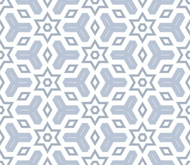 Cartoon geometric linear seamless pattern. Fantasy oriental mosaic background with different geo shapes. Arabesque tile wrapping paper. Vector illustration.      