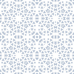 Cartoon geometric linear seamless pattern. Fantasy oriental mosaic background with different geo shapes. Arabesque tile wrapping paper. Vector illustration.      