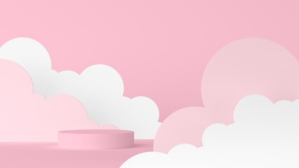 Abstract background, mock up scene with podium geometry shape for product display. 3D rendering