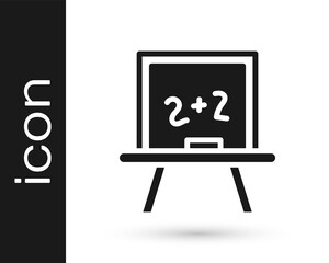 Black Chalkboard icon isolated on white background. School Blackboard sign. Vector.