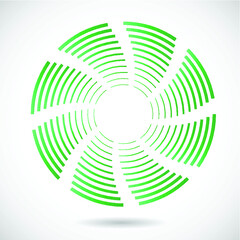Lines in Circle Form. Vector abstract logo design in circular form