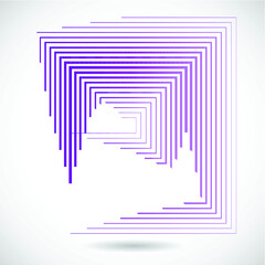 Rectangle Logo with lines.Square unusual icon Design .Black Vector stripes .Geometric shape. Photo border frame