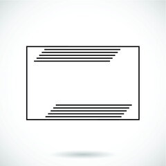 Rectangle Logo with lines.Square unusual icon Design .Black Vector stripes .Geometric shape. Photo border frame