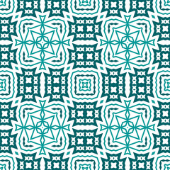 Cartoon geometric linear seamless pattern. Fantasy oriental mosaic background with different geo shapes. Arabesque tile wrapping paper. Vector illustration.      