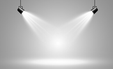 Vector illustration of a light effect. The light falls from above.