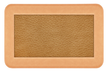 leather frame isolated on white background with clipping path